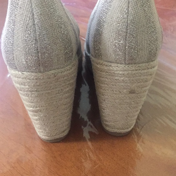 Canvas and Gold  Sparkle Espadrilles - Picture 5 of 6